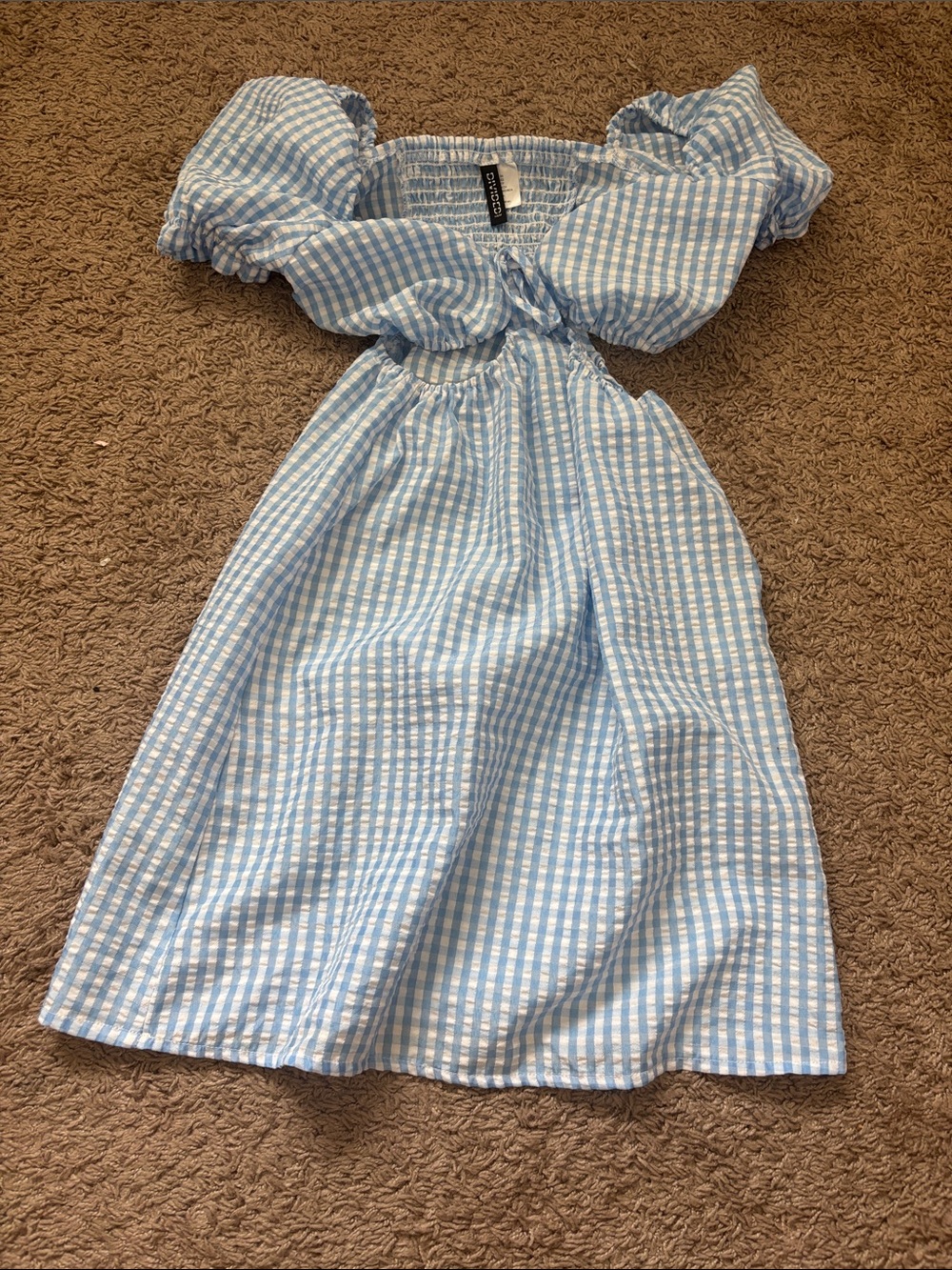 Light blue gingham dress